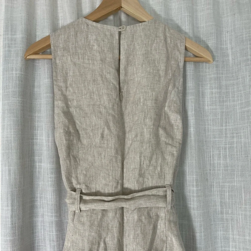 Reformation 100% linen Naomi jumpsuit in natural size 2